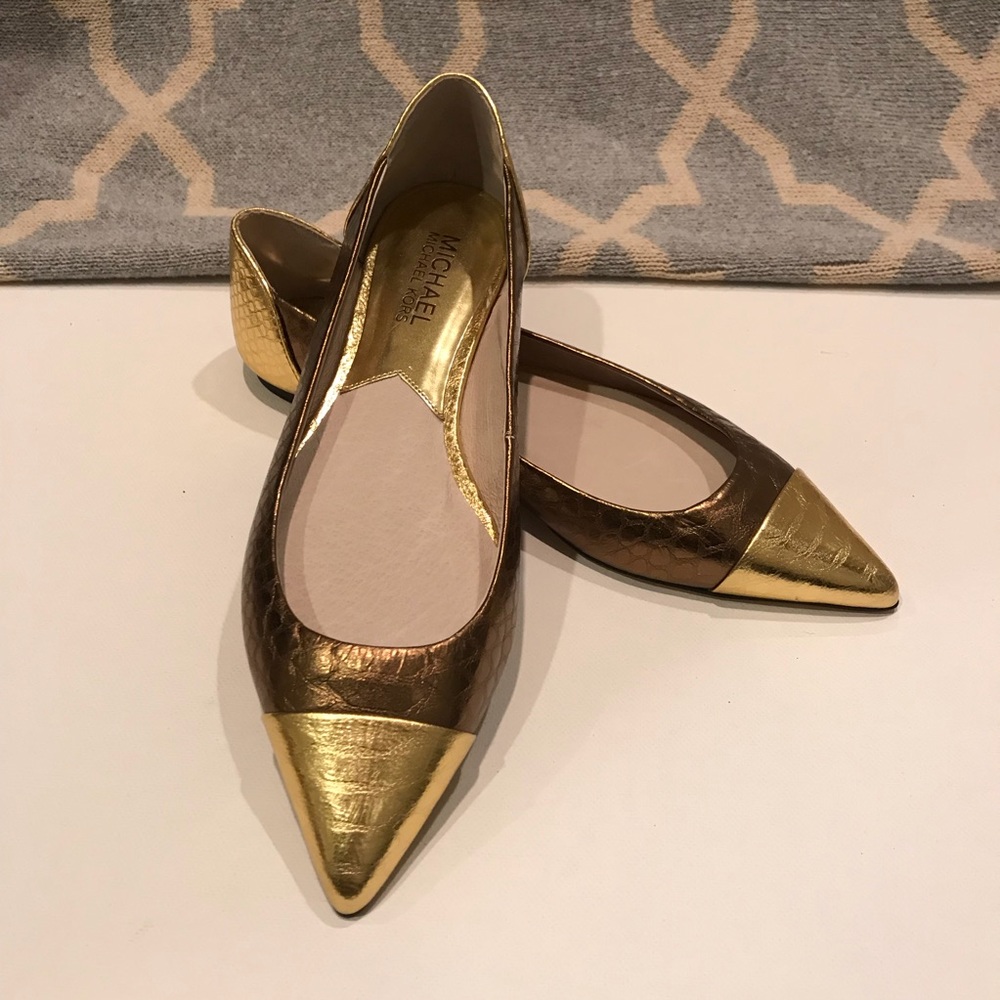 Micheal Kors Gold and Copper Flats